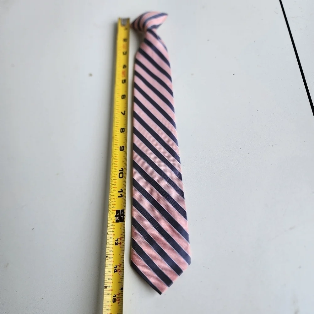 Boys Clip On Tie Striped Pre Tied Necktie Modern 15
